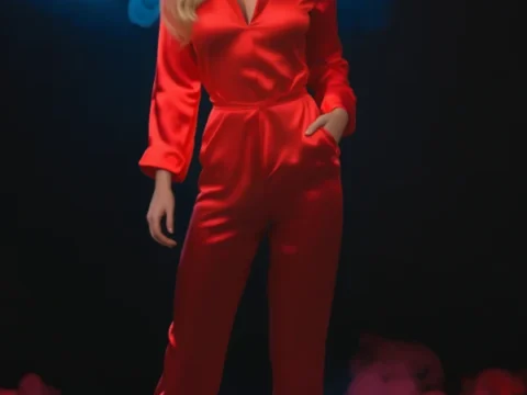 Blonde Sex Doll In Red Suit 158 cm